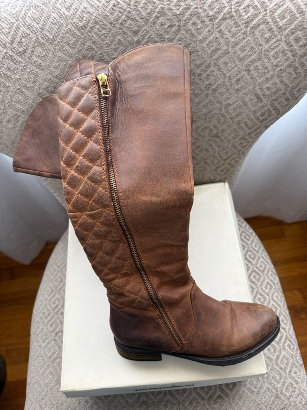 Steve Madden Brown Quilted Below-the-Knee Boots - Picture 5 of 8